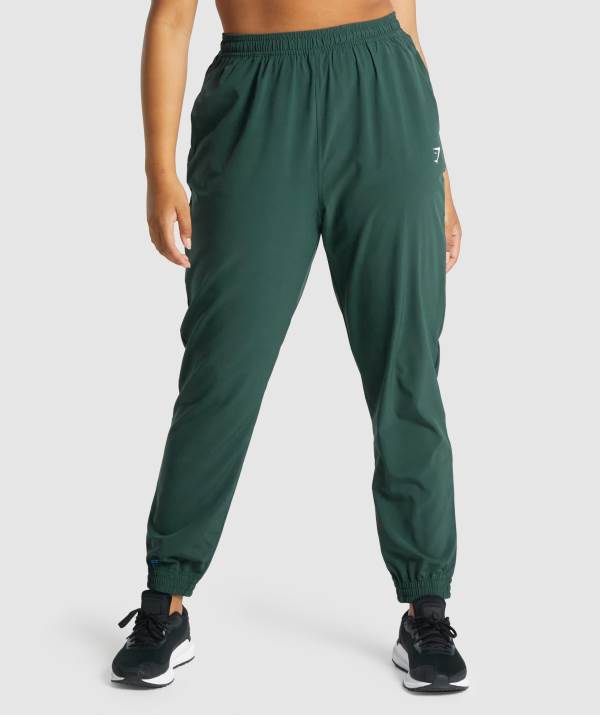Damske Joggers Gymshark Training Woven Tmavo Zelene | DR3856129